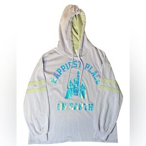 Disney Castle Hoodie XL Happiest Place On Earth Gray Sweatshirt